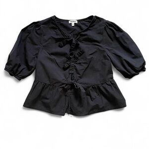 Vigoss Black Ruffle Blouse